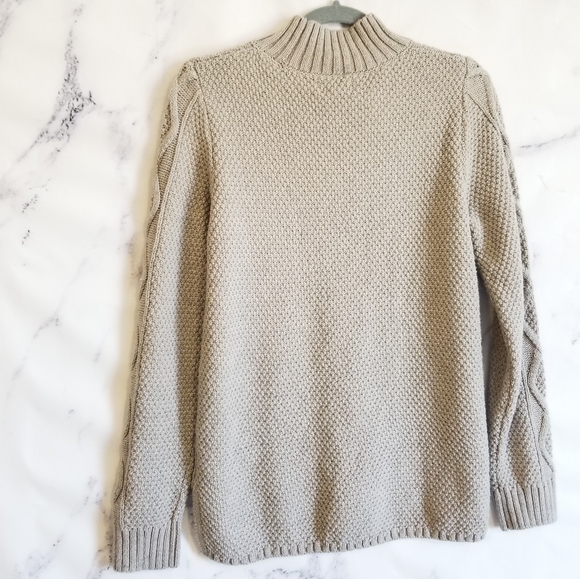LUCKY BRAND Grey Mockneck Sweater, Size Small - Picture 5 of 9